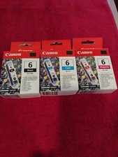 Genuine Canon Printer Lot of 3 Color Multi-Pack Black Color Ink CartridgesBCI-6 picture