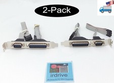2-Pack: DB9 & DB25 Serial/COM Male Motherboard Add-on Expansion Computer PC Slot picture