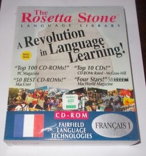 THE ROSETTA STONE FRANCAIS LEVEL I CD-ROM WIN MAC 1996 ITALIAN GUIDE VINTAGE picture