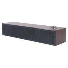 Wooden Computer Speakers Desktop HiFi Stereo Sound AUX In Wired US IHVM picture