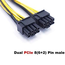 2 Pcs PCIe 8pin Female to Dual 8pin(6+2) pin Male GPU Power Cable Splitter picture