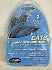 Dynex CAT6 RJ45 Premium Network Cable Ethernet Ring Male to Male 3' 0.9 meter  picture