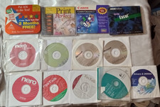 LOT OF 16 VINTAGE SOFTWARE CD AOL NERO MOTOROLA MICROSOFT LOGITECH DRIVERS picture