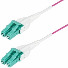 StarTech 2m 6.6ft LC to LC UPC OM4 Multimode Fiber Optic Cable Erika Violet picture
