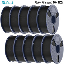 SUNLU 10×1KG PLA+ Black Fillament For 3D Printer 1.75mm +/-0.02mm Lot Of 10 picture