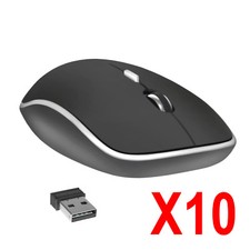 Lot of 10 2.4GHz Wireless Cordless Optical Mouse Mice USB PC Laptop Black picture