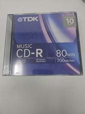 TDK Music CD-R 80 Min 700MB Blank Audio Discs 10 Pack Sealed Brand New Vintage picture