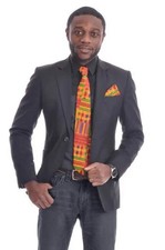Unique Kente Print Necktie-DPT3227N | African Fashion | Dupsie's picture