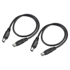 2Pack PS/2 Mouse and Keyboard Extension Cable 6P 1.64 Feet Male to Male Black picture