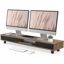 Fenge Dual Monitor Stand, 42.5inch Long Stands Riser for 2 Brown picture