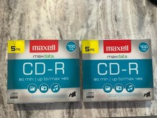 2 Pk Maxwell CD-R Blank Maxdata 80 Min each CDs, 48x max 700mb 5 Disc NEW SEALED picture