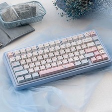 URE PBT Keycaps 130+ Keys Cherry Profile Dye Sub Pink Blue White Gradient ANSI picture