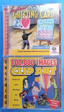 Lot of 2 Vintage Win 3.1/95 Software CD Instant Greeting Card +100,000 Clipart picture