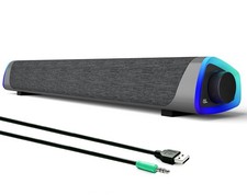SOULION R30 Wired Computer Speakers 3.5mm Aux with Rotary Switch and LED Light picture