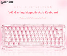 GravaStar V60 Hidden Magnetic Axis Keyboard RGB Light Effect Transparent Pink picture