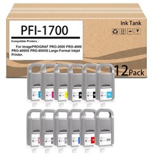 12 Pack  PFI-1700 Ink Tank for Ink Cartridge for imagePROGRAF PRO-2000(Open Box) picture