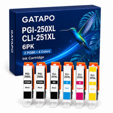 PGI-250XL CLI-251XL 6PK High Yield Ink for  MG5500 MG5622 MG6620 MG7150 Printers picture