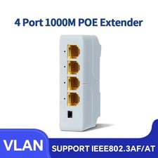 PoE Passthrough Switch - Gigabit Extender - 1 PoE In 3 PoE Out - IEEE802.3af/at picture