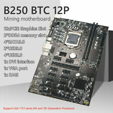 B250 BTC Pro Mining Motherboard 12X PCIE Graphics Card DDR4 DIMM Supports VGA US picture