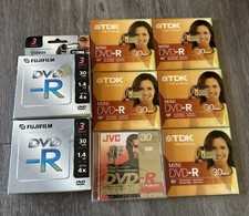 Mini DVD -R Lot Of 12 Total Sealed Look Fuji TDK JVC New Old Stock HandyCam picture