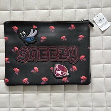 Coach x Disney Black Floral ‘Sneezy’ Pouch/Tablet Case picture