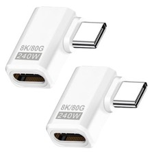 Danfetsoy USB C Right Angle Adapter 80Gbps, C White picture
