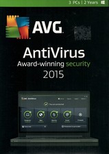 AVG Antivirus 2015 | 3 PC & 2 Year Protection | Product Key Card picture