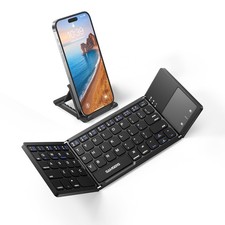 Samsers Foldable Bluetooth Keyboard with Touchpad, Ultra Slim 1-Device, Black picture