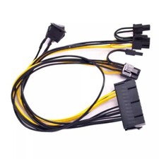 ATX 24 Pin to 2 Port PCIe 6+2 Pin 8 Pin 6Pin Power Cable + On Off Switch DZ fit picture