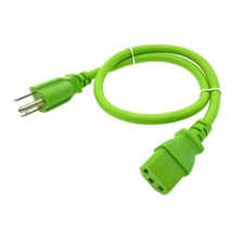 Green 2FT Universal 3Prong AC Power Cord Cable 18AWG Computer Printer Monitor TV picture
