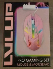 LVLUP PRO GAMING SET MOUSE & Mouse Pad Backlight LU788-Pink New Sealed  picture