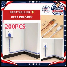 200/10pcs Clear Plastic Cable Clips Transparent Wire Organizers for Wall & Desk picture