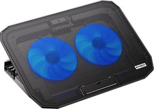 Laptop Cooling Pad with Dual Fans and Adjustable Stand, Compatible with 10-15.6 picture