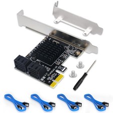 PCIe SATA Card 4 Port Expansion 6Gbps SATA 3.0 Controller Adapter with Cables picture