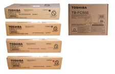 4 Genuine Toner Toshiba e-STUDIO 5520c 6520c 6530c / T-FC55E Cartridges + Waste picture