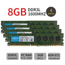 Crucial 32GB 4x 8GB DDR3L 1600MHz PC3L-12800U 1.35V 240Pin UDIMM Desktop Memory picture