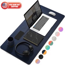 Large Leather Dual Sided Desk Pad Non-Slip Mouse Pad Office Home Writing Mat picture