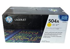 Genuine HP 504A CE252A Yellow LaserJet Toner Cartridge  OEM New Sealed picture