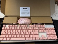 Magegee K1 Pink Wired USB Keyboard and Mouse Combo Plug & Play QWERTY picture
