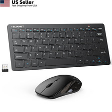 TECKNET Wireless Keyboard and Mouse Combo, 2.4G Mini Cordless Small, Black picture