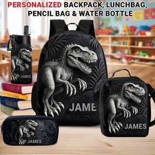 Personalized Kids Dinosaur Backpack Back To School Birthday Gift Boys Toddler Up picture