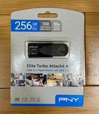 PNY 256 GB - Elite Turbo Attaché 4 - USB 3.2 Flash Drive - 100MB/s Read - (New) picture