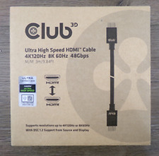 Club 3D Ultra High Speed HDMI Cable 4K120Hz 48Gbps 9.84ft CAC-1373, New L2 picture