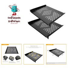 Effortless Installation 1U Vented Server Rack Shelves - 2 Pieces, 16