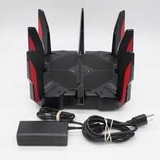 TP-LINK Archer AX11000 Tri-Band Wi-Fi 6 Gaming Router - Black/Red - GENTLY USED picture
