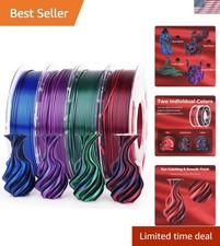 Silk PLA 3D Printer Filament Bundle, Shiny Dual Color PLA Filament 1.75mm Pac... picture