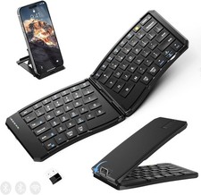 Ergonomic Foldable Bluetooth Keyboard Wireless Travel Keyboard Black picture