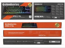 SteelSeries Apex 3 TKL RGB Gaming Keyboard Tenkeyless Whisper Quiet IP32 Black picture