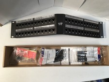 **Leviton 6A587-U48 48-Port 2RU Patch Panel Cat 6A UTP Angled 110-Style Black** picture