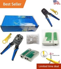 Professional Network Cable Tester & Crimping Tool Kit with 100 RJ45 Connectors picture